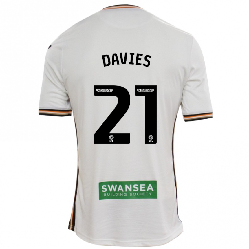 Niño Fútbol Camiseta Laura Davies #21 Blanco 1ª Equipación 2024/25 Argentina