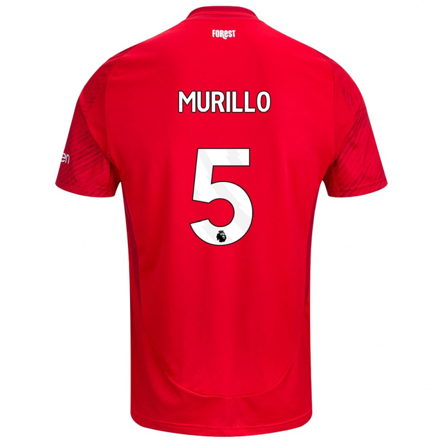 Niño Fútbol Camiseta Murillo #5 Rojo Blanco 1ª Equipación 2024/25 Argentina