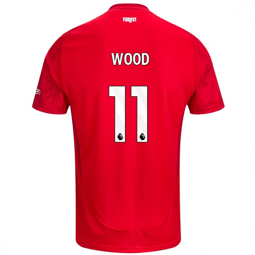 Niño Fútbol Camiseta Chris Wood #11 Rojo Blanco 1ª Equipación 2024/25 Argentina