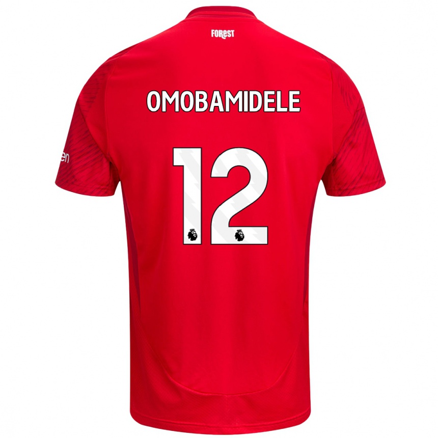 Niño Fútbol Camiseta Andrew Omobamidele #12 Rojo Blanco 1ª Equipación 2024/25 Argentina