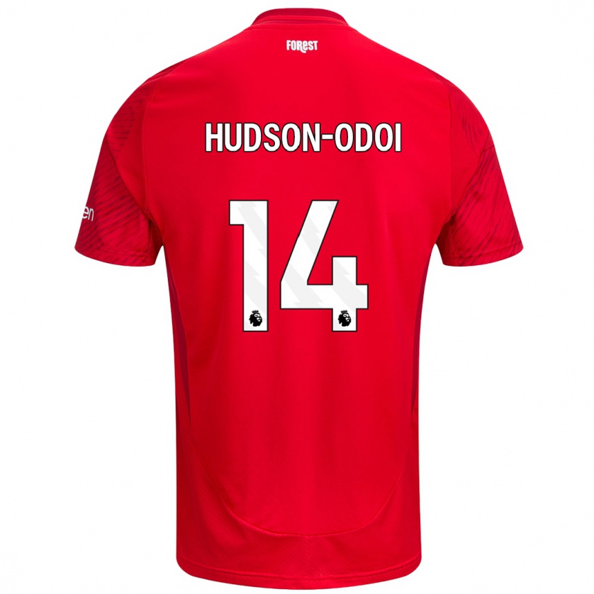 Niño Fútbol Camiseta Callum Hudson-Odoi #14 Rojo Blanco 1ª Equipación 2024/25 Argentina