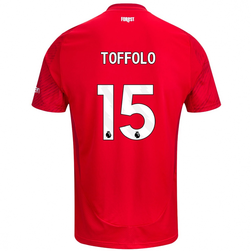 Niño Fútbol Camiseta Harry Toffolo #15 Rojo Blanco 1ª Equipación 2024/25 Argentina