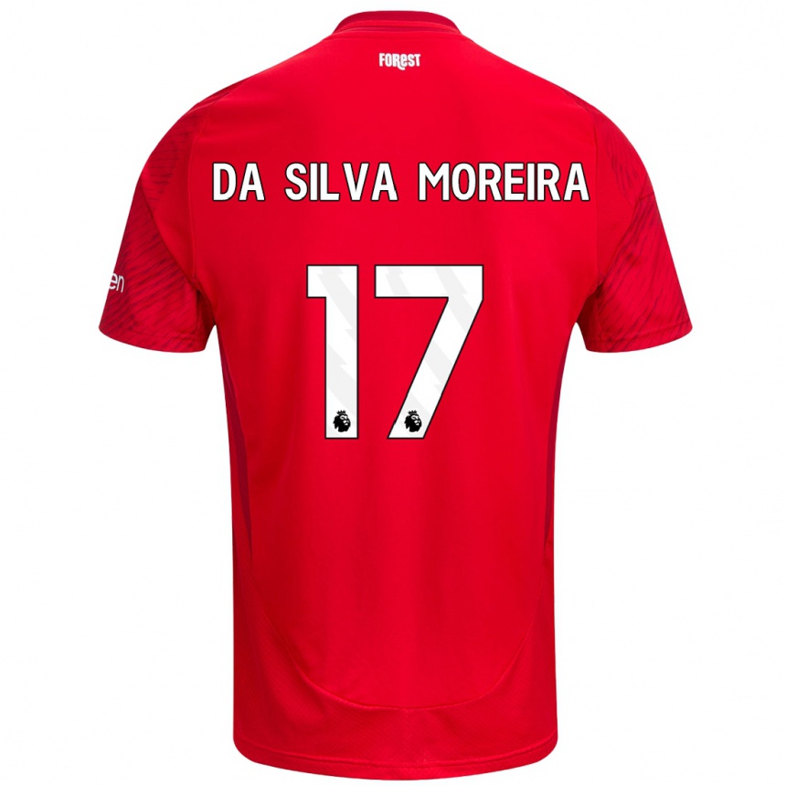 Niño Fútbol Camiseta Eric Da Silva Moreira #17 Rojo Blanco 1ª Equipación 2024/25 Argentina