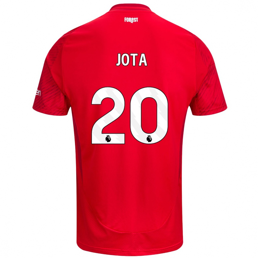 Niño Fútbol Camiseta Jota Silva #20 Rojo Blanco 1ª Equipación 2024/25 Argentina