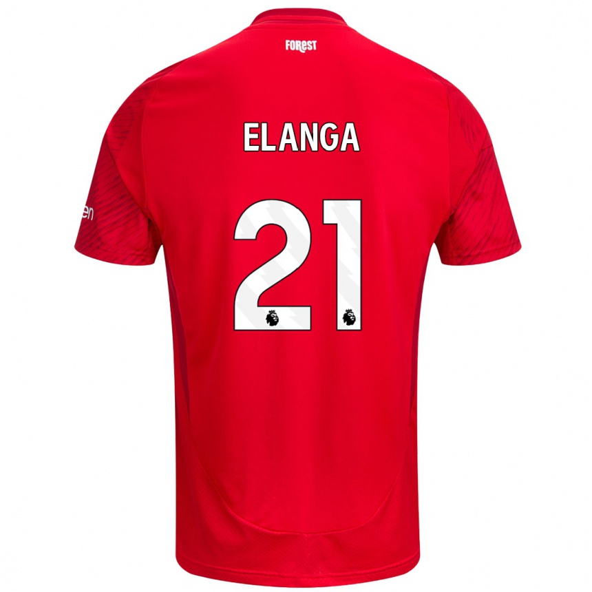 Niño Fútbol Camiseta Anthony Elanga #21 Rojo Blanco 1ª Equipación 2024/25 Argentina