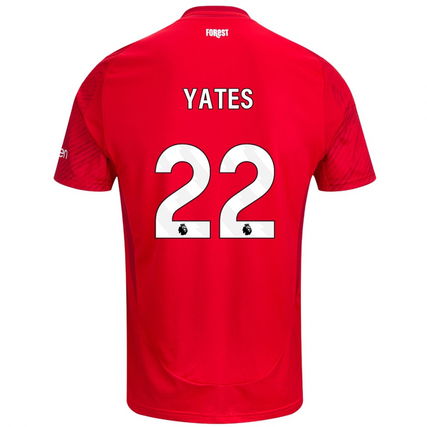 Niño Fútbol Camiseta Ryan Yates #22 Rojo Blanco 1ª Equipación 2024/25 Argentina