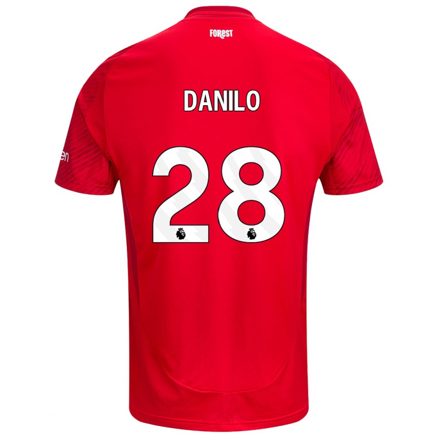 Niño Fútbol Camiseta Danilo #28 Rojo Blanco 1ª Equipación 2024/25 Argentina