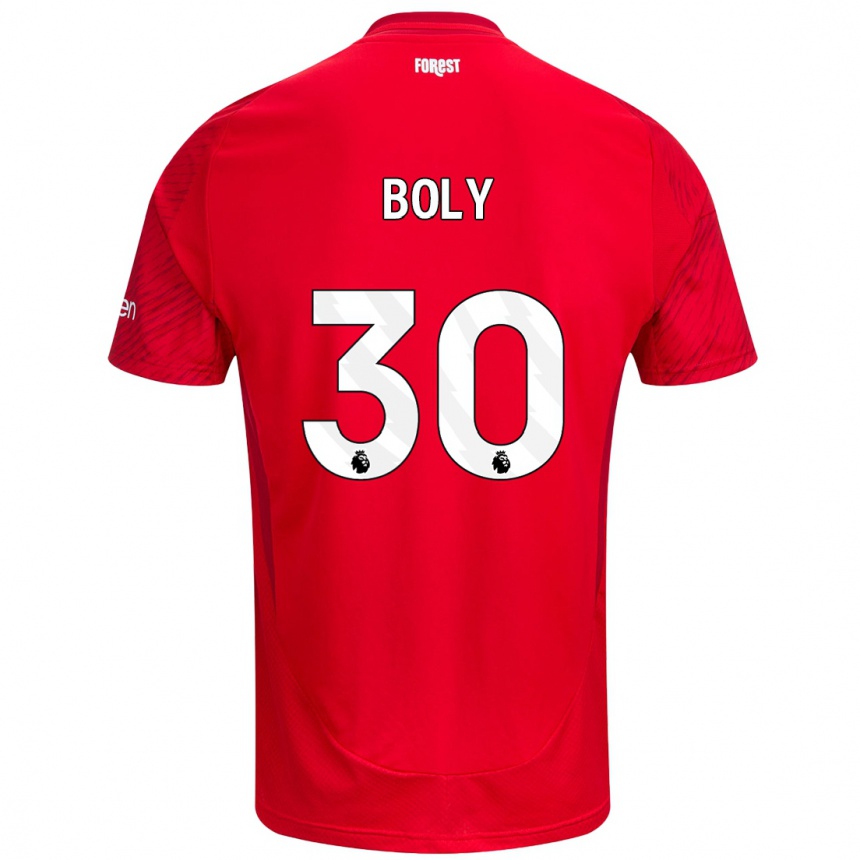 Niño Fútbol Camiseta Willy Boly #30 Rojo Blanco 1ª Equipación 2024/25 Argentina