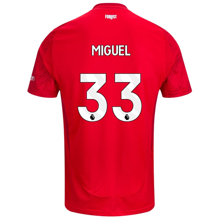 Niño Fútbol Camiseta Carlos Miguel #33 Rojo Blanco 1ª Equipación 2024/25 Argentina