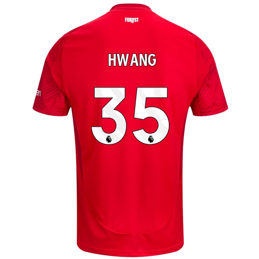 Niño Fútbol Camiseta Ui-Jo Hwang #35 Rojo Blanco 1ª Equipación 2024/25 Argentina