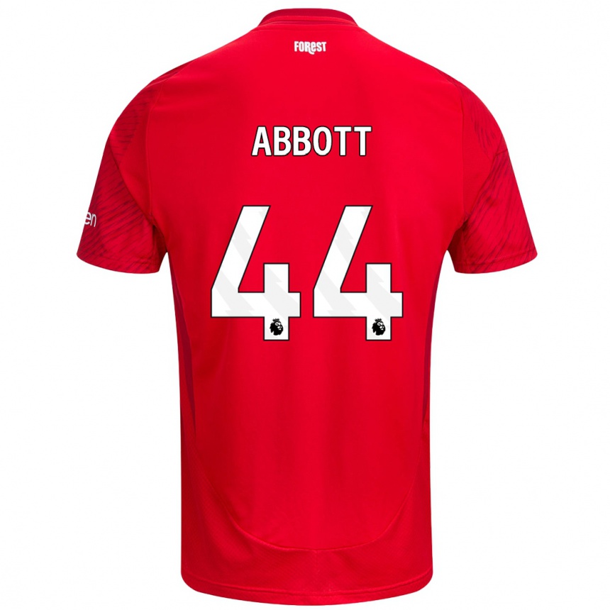 Niño Fútbol Camiseta Zach Abbott #44 Rojo Blanco 1ª Equipación 2024/25 Argentina