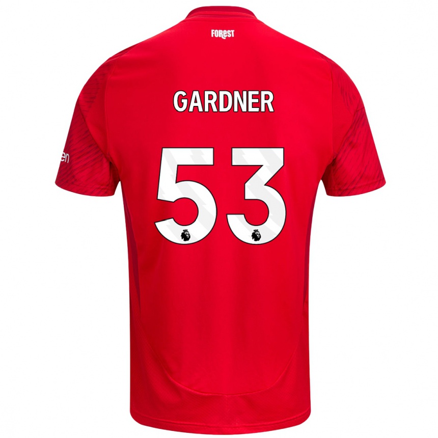 Niño Fútbol Camiseta Joe Gardner #53 Rojo Blanco 1ª Equipación 2024/25 Argentina