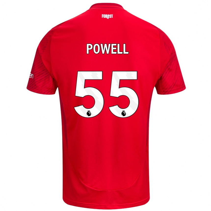 Niño Fútbol Camiseta Josh Powell #55 Rojo Blanco 1ª Equipación 2024/25 Argentina