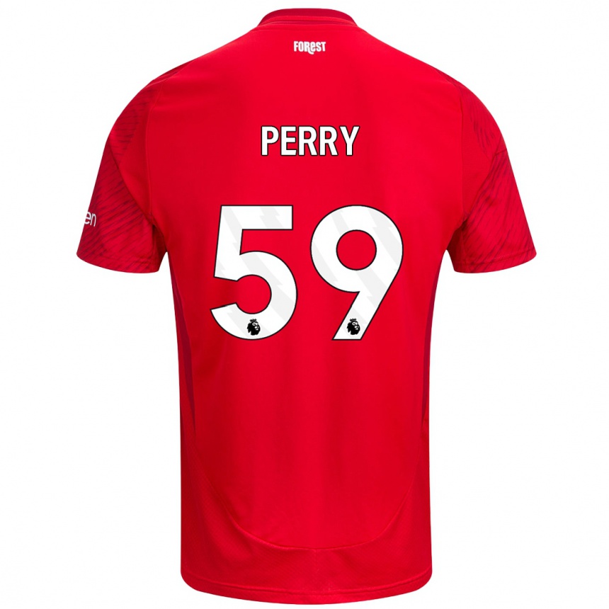 Niño Fútbol Camiseta Ben Perry #59 Rojo Blanco 1ª Equipación 2024/25 Argentina