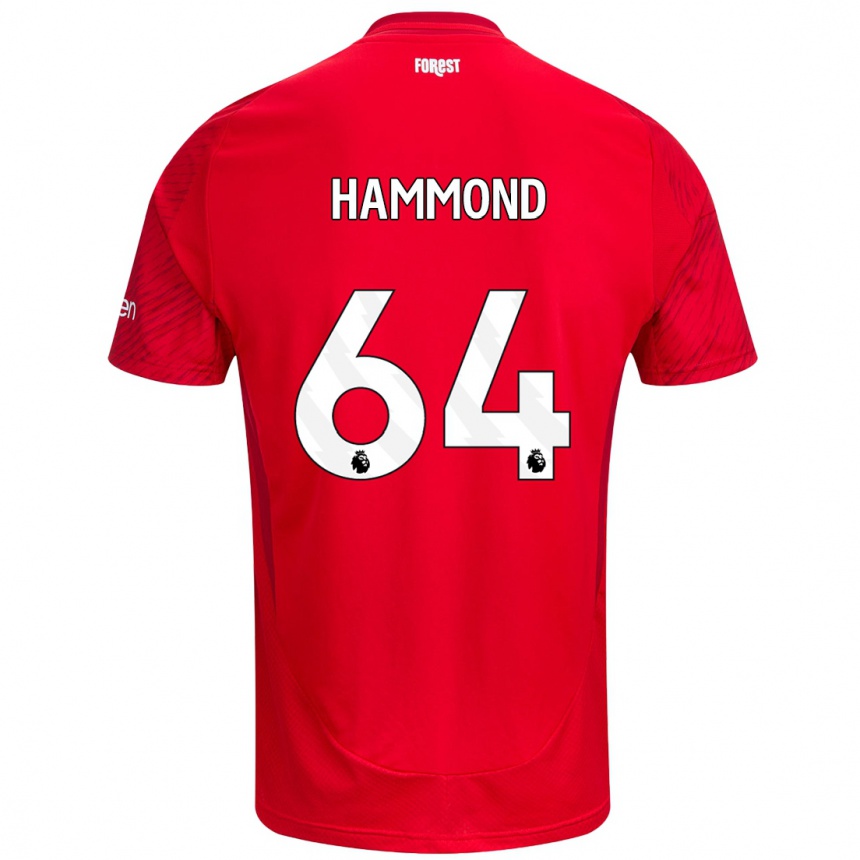 Niño Fútbol Camiseta Ben Hammond #64 Rojo Blanco 1ª Equipación 2024/25 Argentina