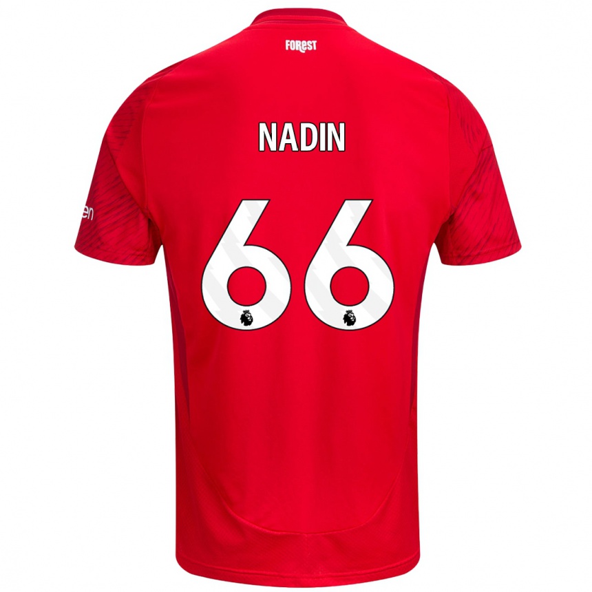 Niño Fútbol Camiseta Jack Nadin #66 Rojo Blanco 1ª Equipación 2024/25 Argentina