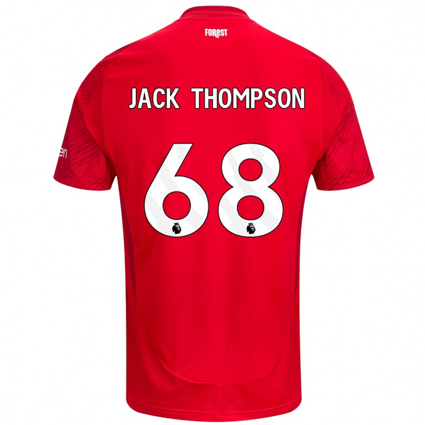 Niño Fútbol Camiseta Jack Thompson #68 Rojo Blanco 1ª Equipación 2024/25 Argentina