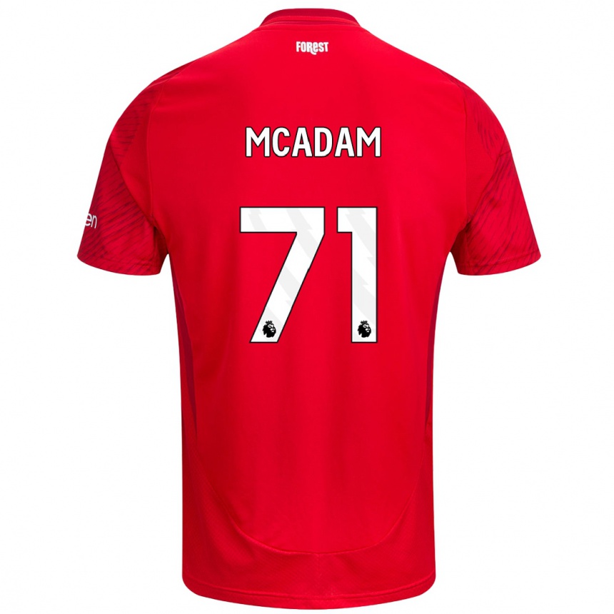 Niño Fútbol Camiseta Kyle Mcadam #71 Rojo Blanco 1ª Equipación 2024/25 Argentina