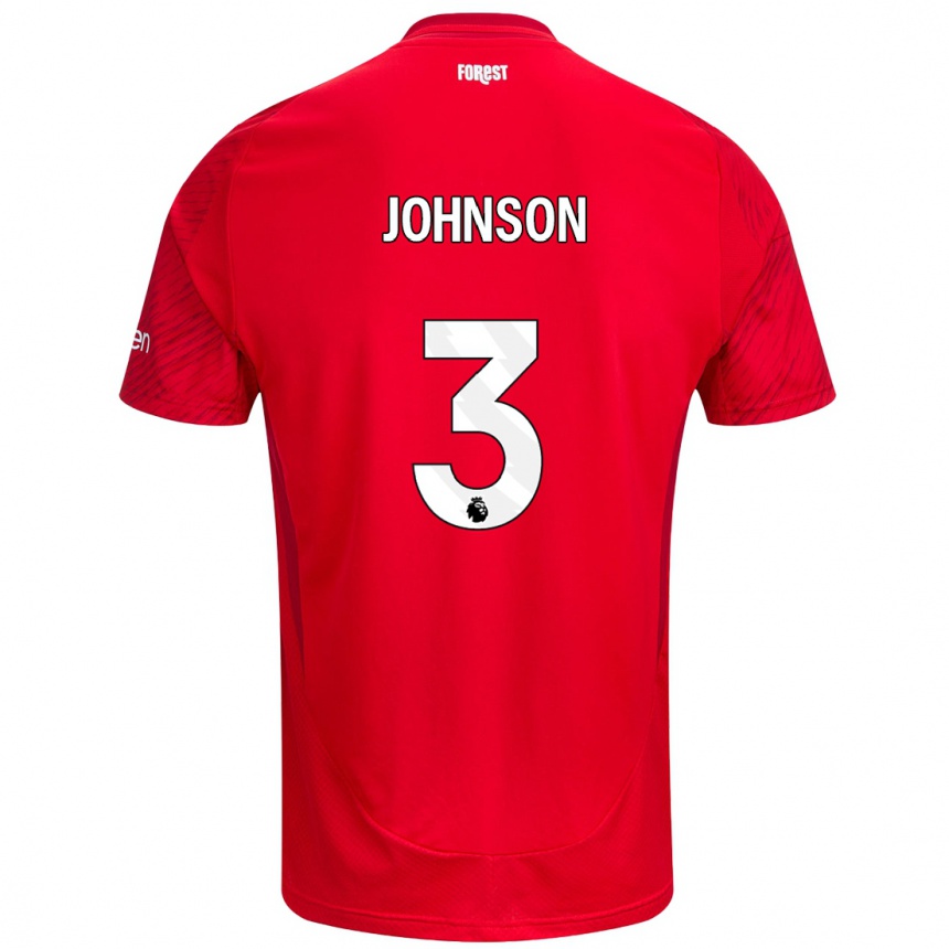 Niño Fútbol Camiseta Nat Johnson #3 Rojo Blanco 1ª Equipación 2024/25 Argentina