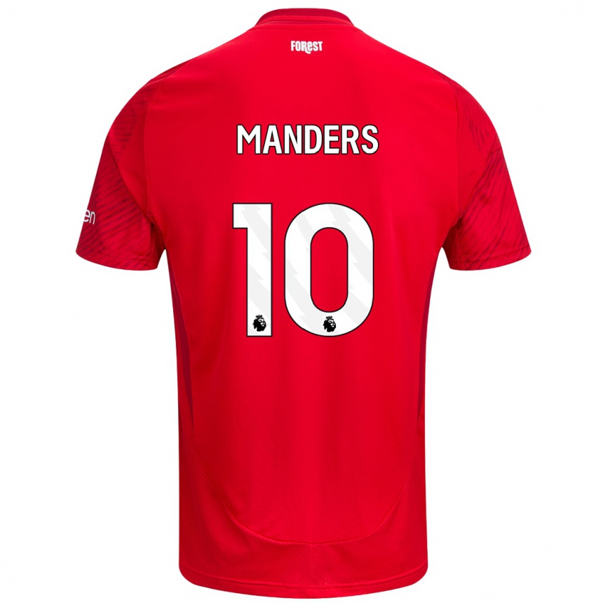 Niño Fútbol Camiseta Holly Manders #10 Rojo Blanco 1ª Equipación 2024/25 Argentina