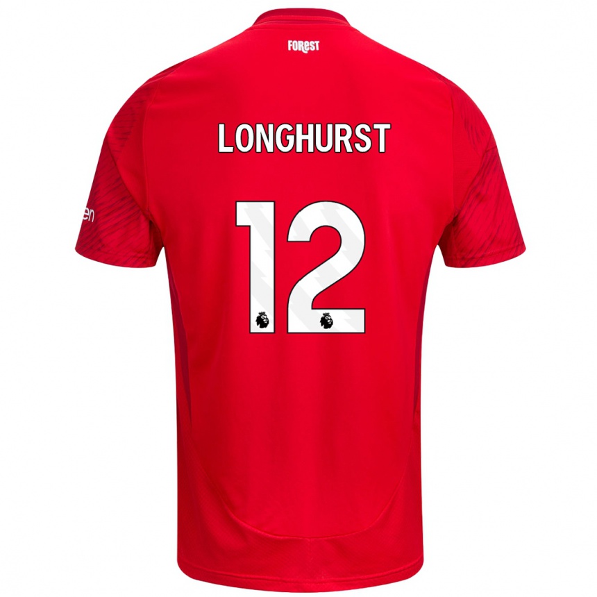 Niño Fútbol Camiseta Kate Longhurst #12 Rojo Blanco 1ª Equipación 2024/25 Argentina