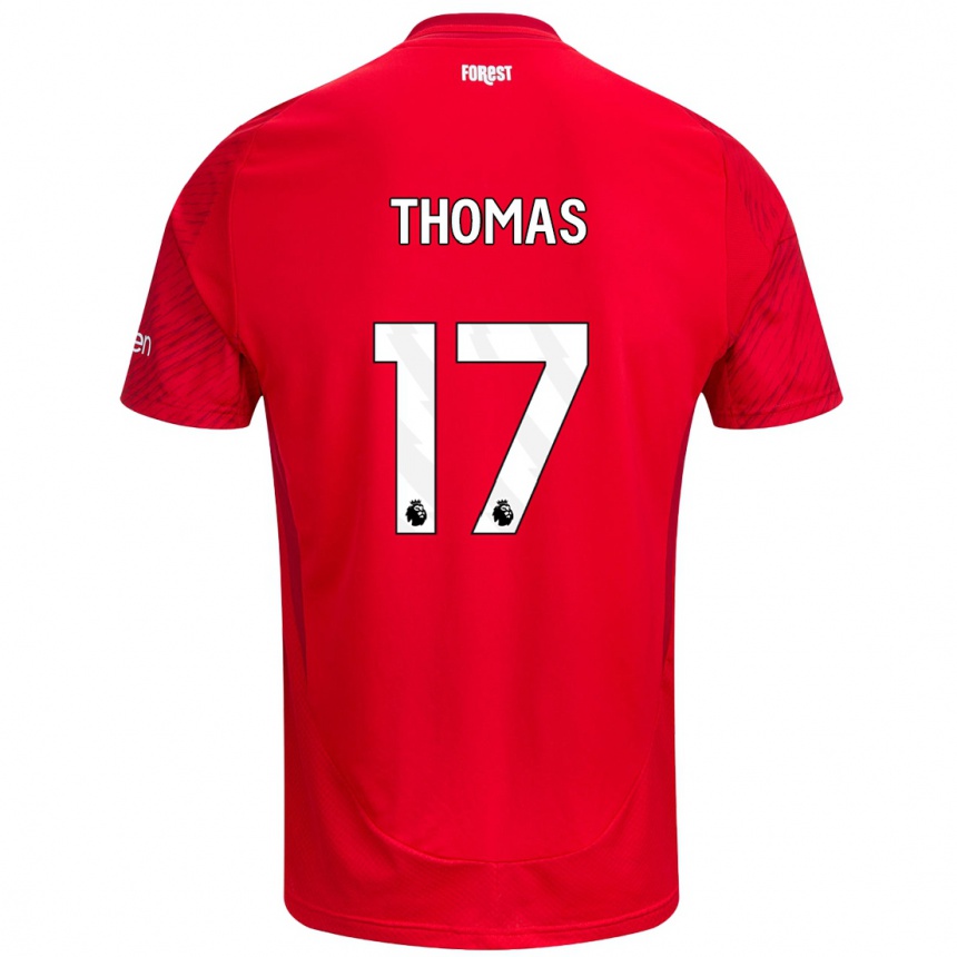 Niño Fútbol Camiseta Freya Thomas #17 Rojo Blanco 1ª Equipación 2024/25 Argentina