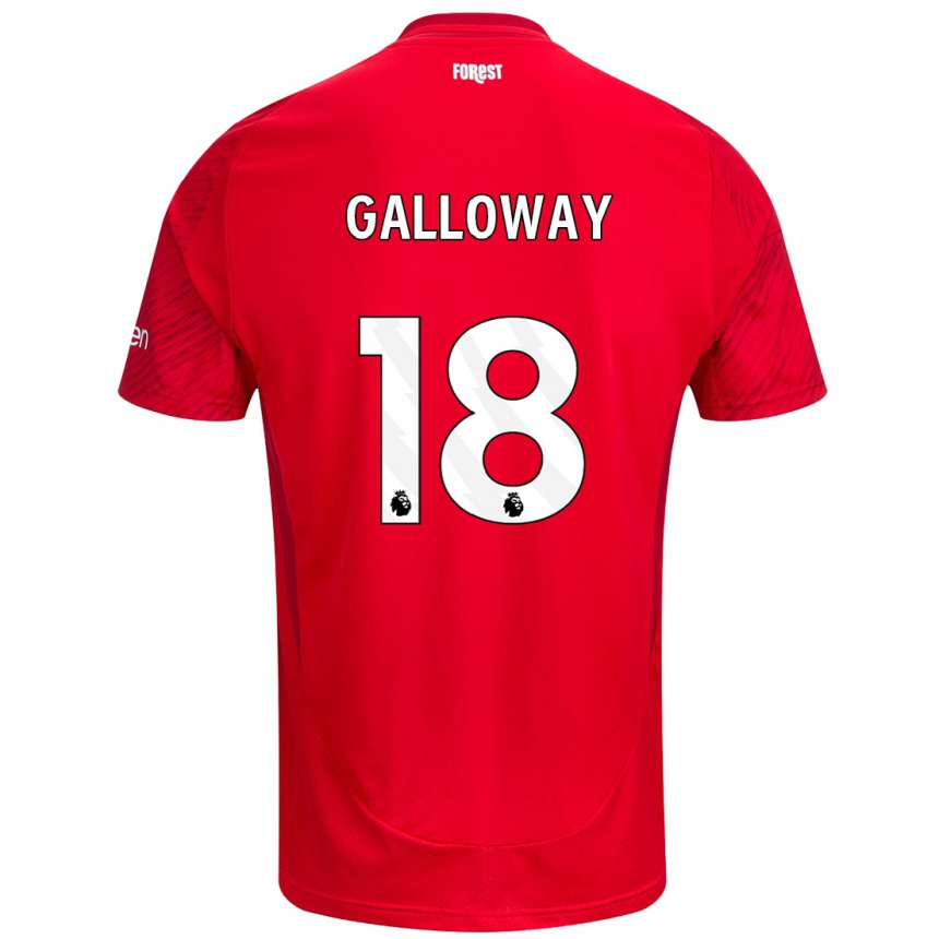 Niño Fútbol Camiseta Bridget Galloway #18 Rojo Blanco 1ª Equipación 2024/25 Argentina