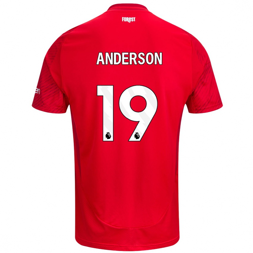 Niño Fútbol Camiseta Becky Anderson #19 Rojo Blanco 1ª Equipación 2024/25 Argentina