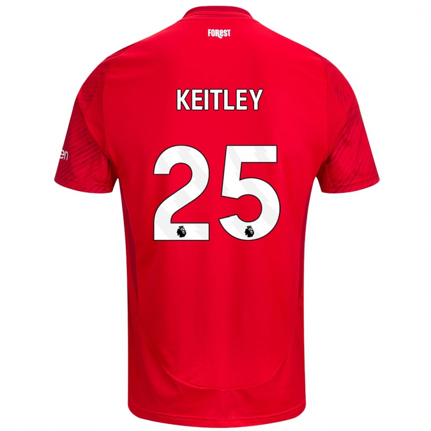 Niño Fútbol Camiseta Alice Keitley #25 Rojo Blanco 1ª Equipación 2024/25 Argentina