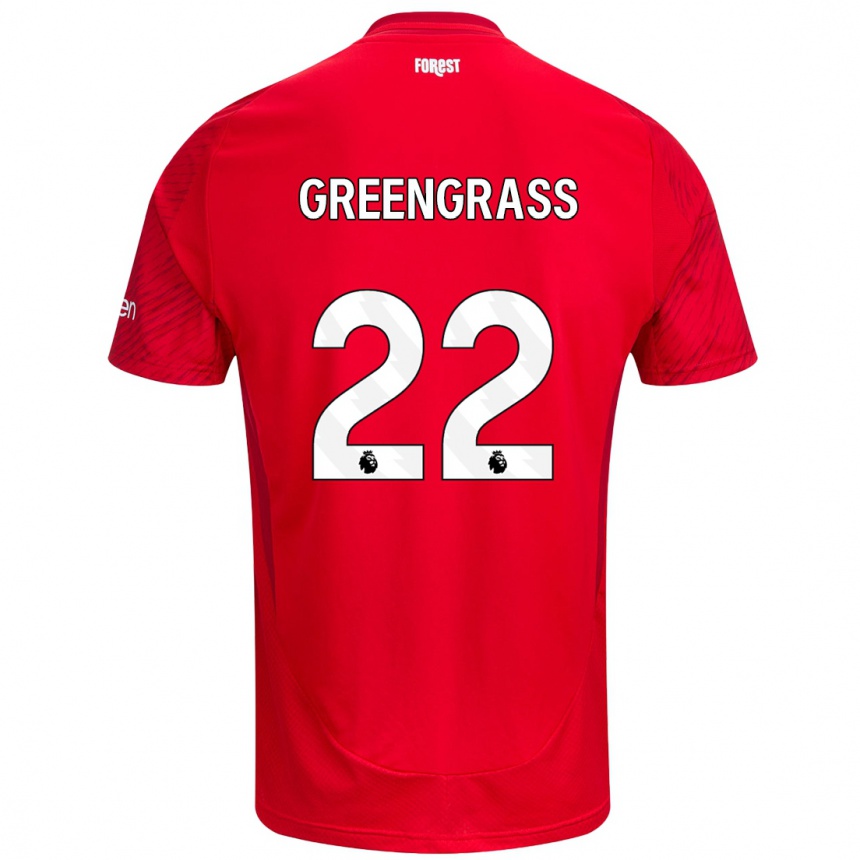 Niño Fútbol Camiseta Charlotte Greengrass #22 Rojo Blanco 1ª Equipación 2024/25 Argentina