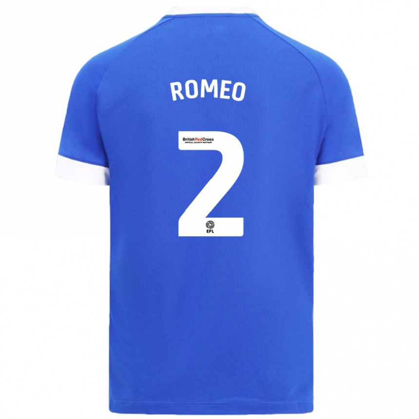 Niño Fútbol Camiseta Mahlon Romeo #2 Azul Cielo 1ª Equipación 2024/25 Argentina