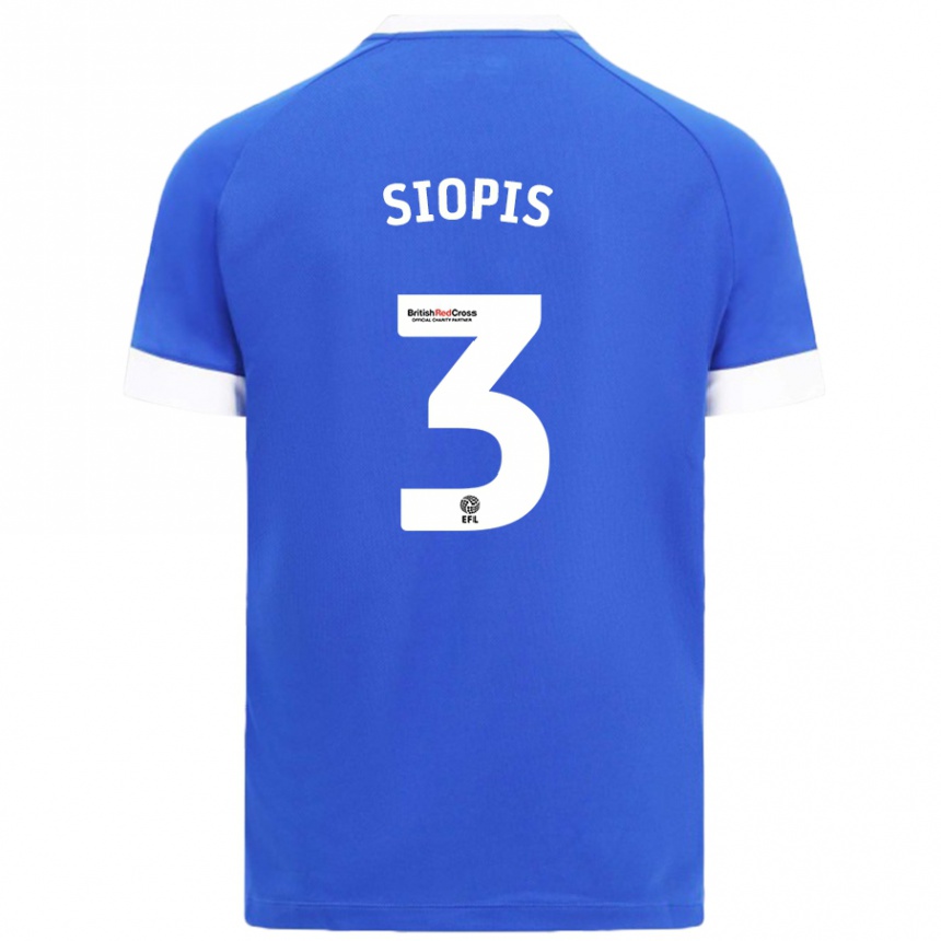 Niño Fútbol Camiseta Manolis Siopis #3 Azul Cielo 1ª Equipación 2024/25 Argentina