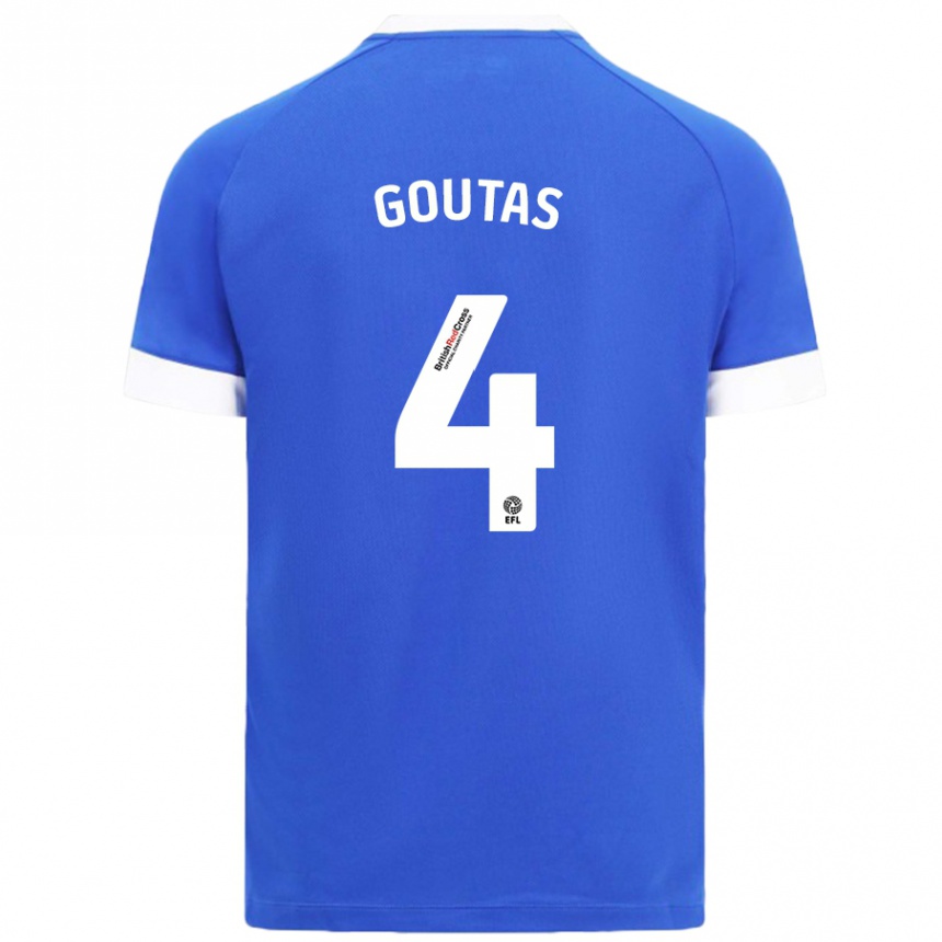 Niño Fútbol Camiseta Dimitrios Goutas #4 Azul Cielo 1ª Equipación 2024/25 Argentina