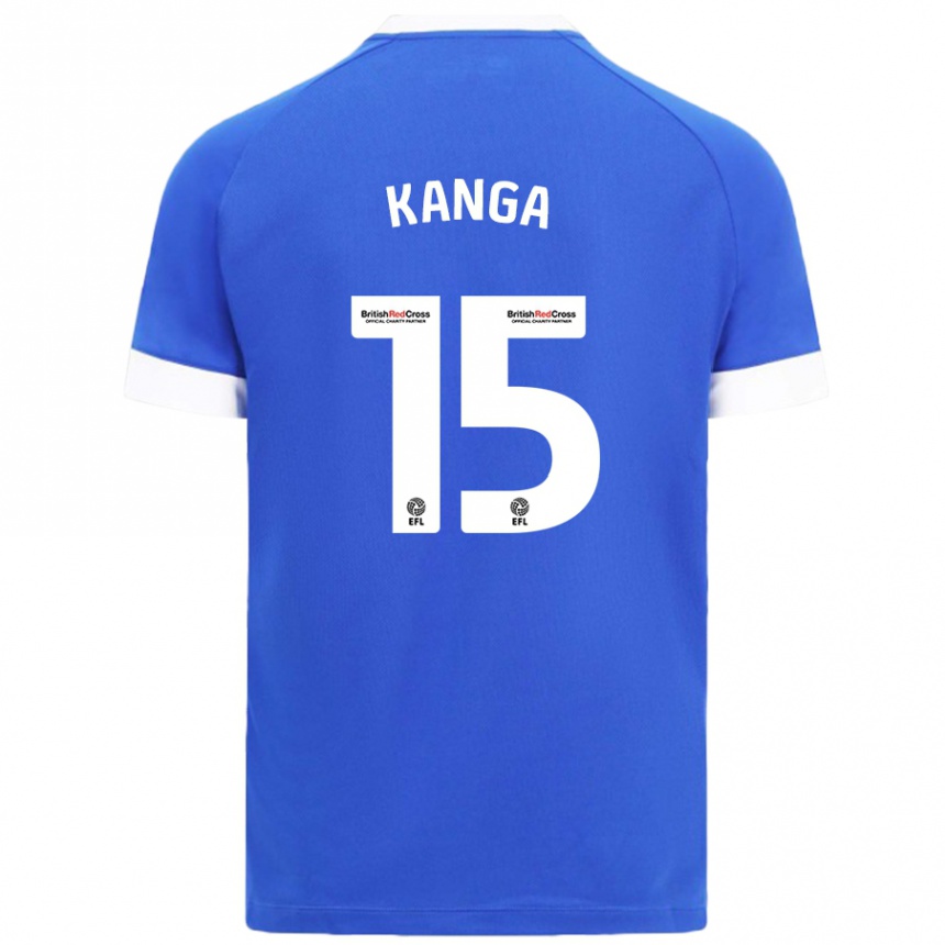 Niño Fútbol Camiseta Wilfried Kanga #15 Azul Cielo 1ª Equipación 2024/25 Argentina