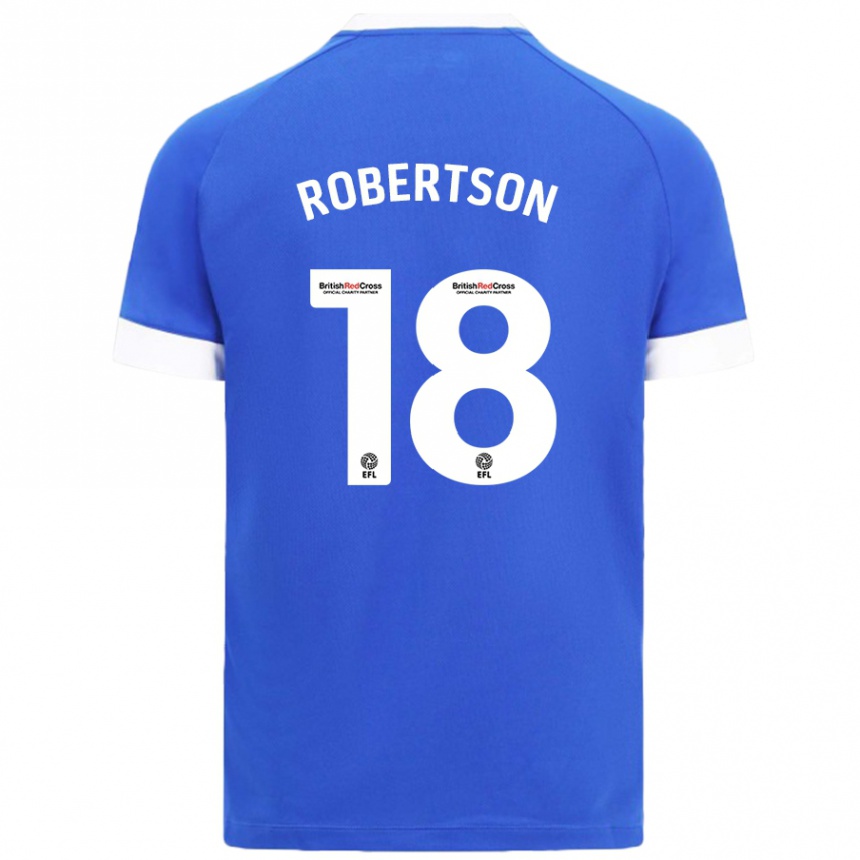 Niño Fútbol Camiseta Alex Robertson #18 Azul Cielo 1ª Equipación 2024/25 Argentina