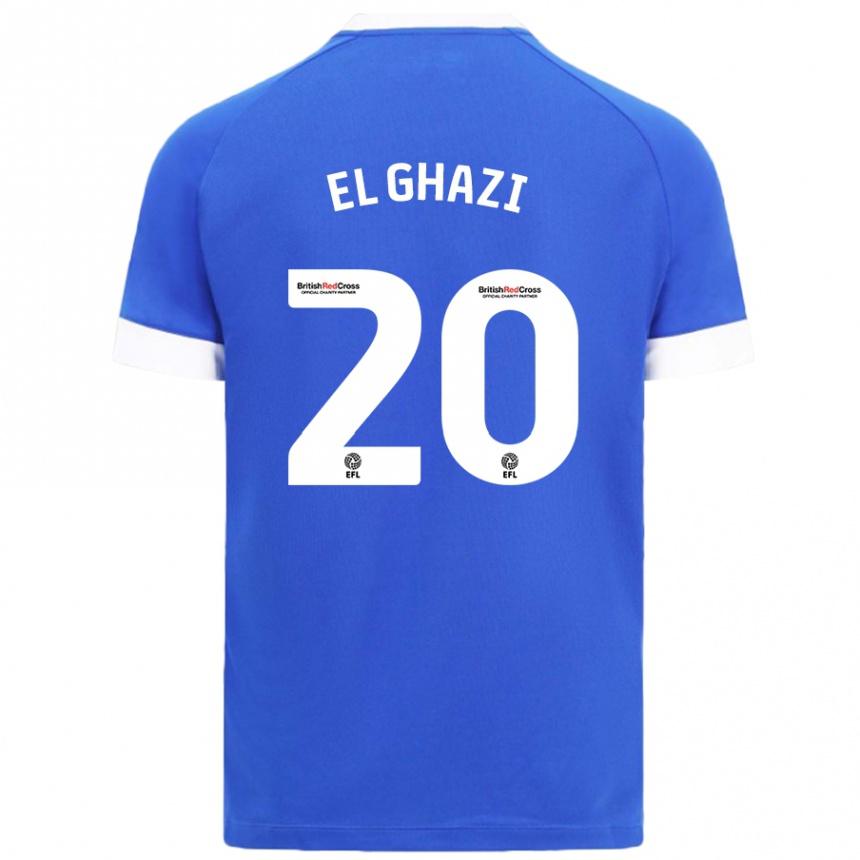 Niño Fútbol Camiseta Anwar El Ghazi #20 Azul Cielo 1ª Equipación 2024/25 Argentina