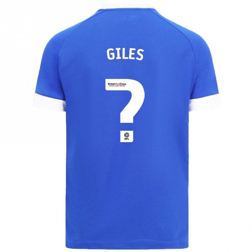 Niño Fútbol Camiseta Luey Giles #0 Azul Cielo 1ª Equipación 2024/25 Argentina