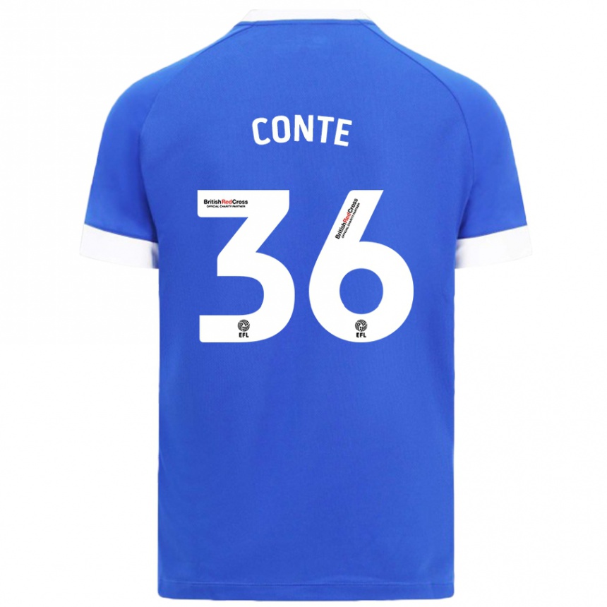 Niño Fútbol Camiseta Raheem Conte #36 Azul Cielo 1ª Equipación 2024/25 Argentina