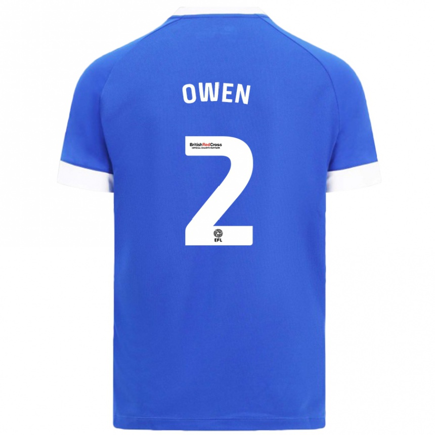 Niño Fútbol Camiseta Lisa Owen #2 Azul Cielo 1ª Equipación 2024/25 Argentina