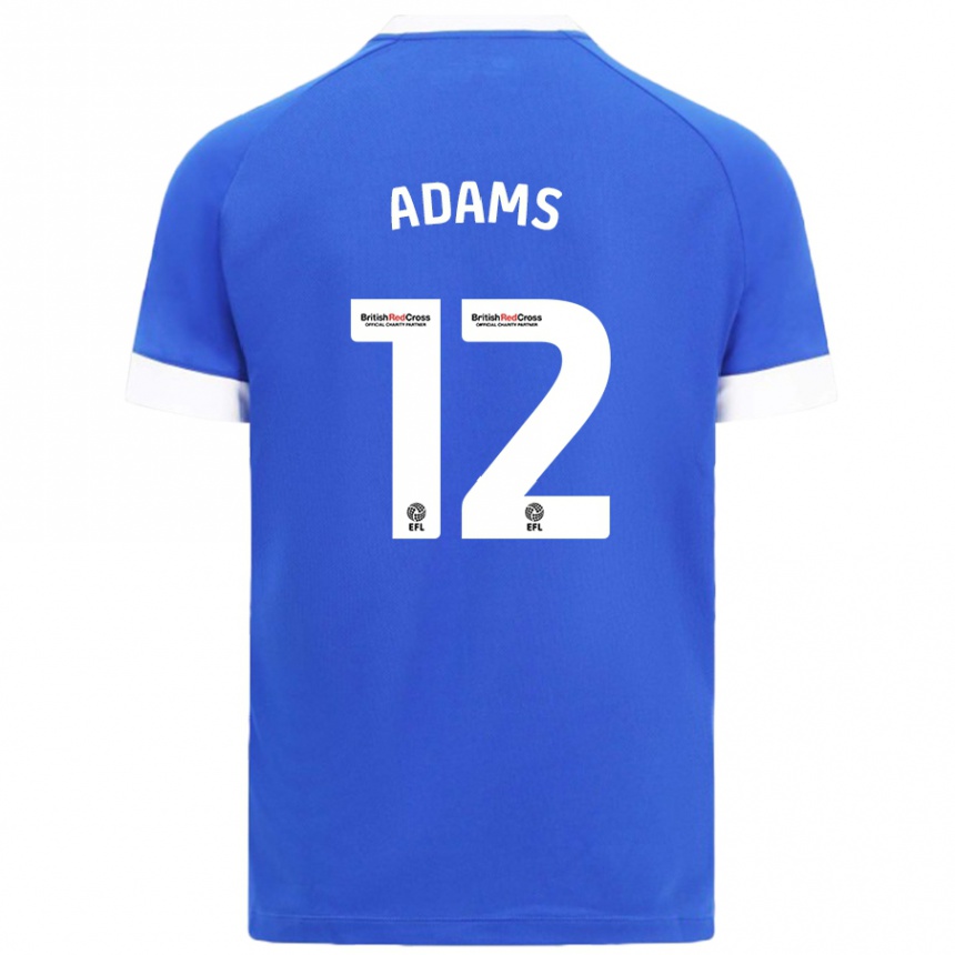 Niño Fútbol Camiseta Kelly Adams #12 Azul Cielo 1ª Equipación 2024/25 Argentina