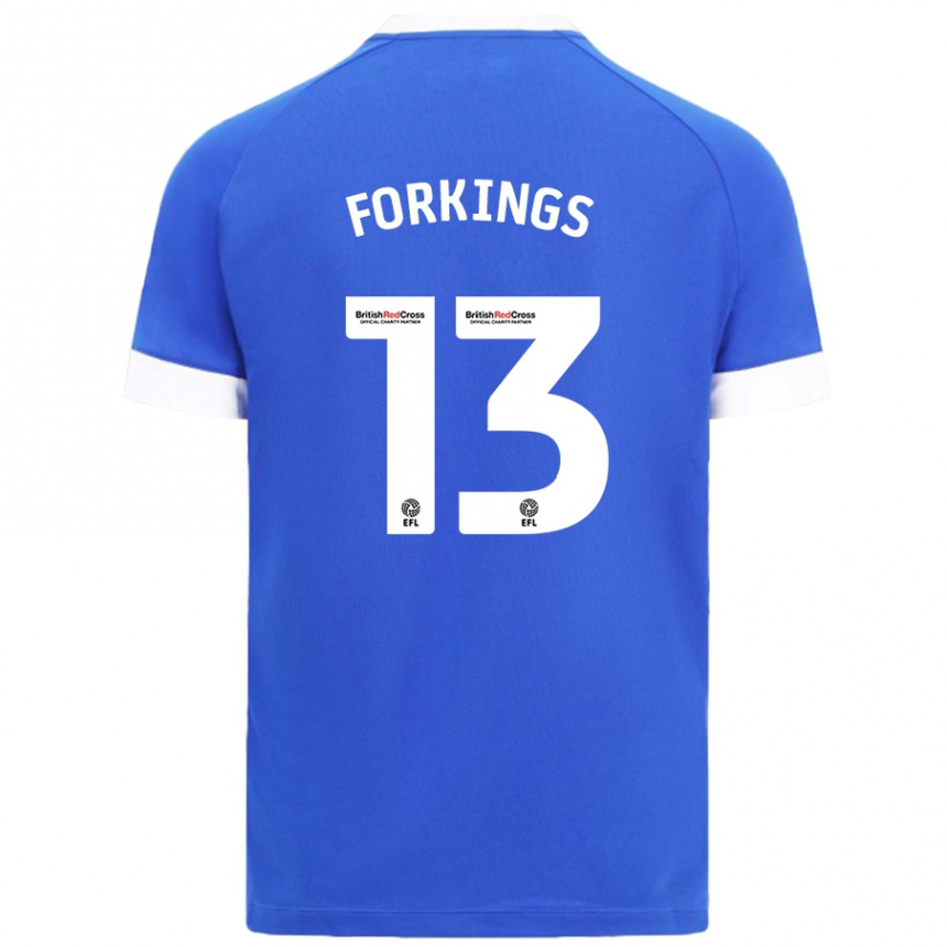 Niño Fútbol Camiseta Amelia Forkings #13 Azul Cielo 1ª Equipación 2024/25 Argentina