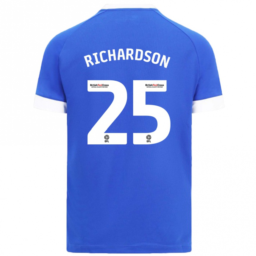 Niño Fútbol Camiseta Tija Richardson #25 Azul Cielo 1ª Equipación 2024/25 Argentina