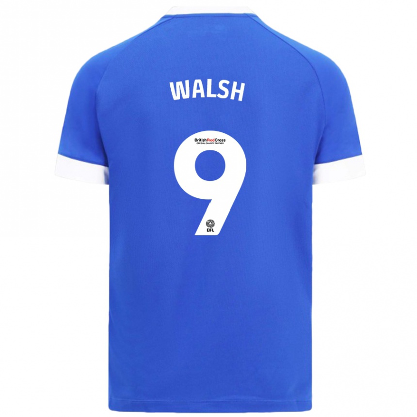 Niño Fútbol Camiseta Catherine Walsh #9 Azul Cielo 1ª Equipación 2024/25 Argentina