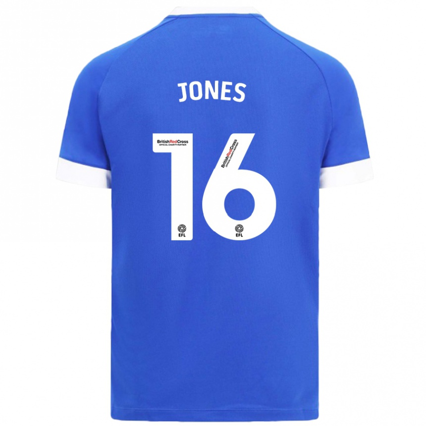 Niño Fútbol Camiseta Ellie Jones #16 Azul Cielo 1ª Equipación 2024/25 Argentina