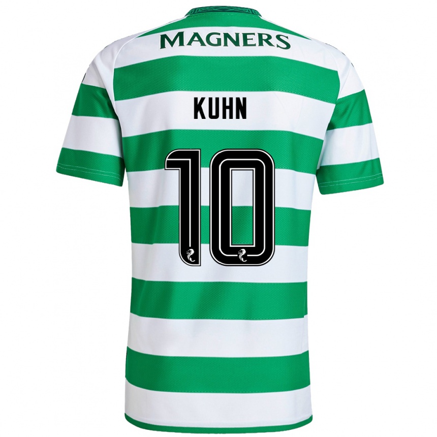 Niño Fútbol Camiseta Nicolas Kühn #10 Verde Blanco 1ª Equipación 2024/25 Argentina