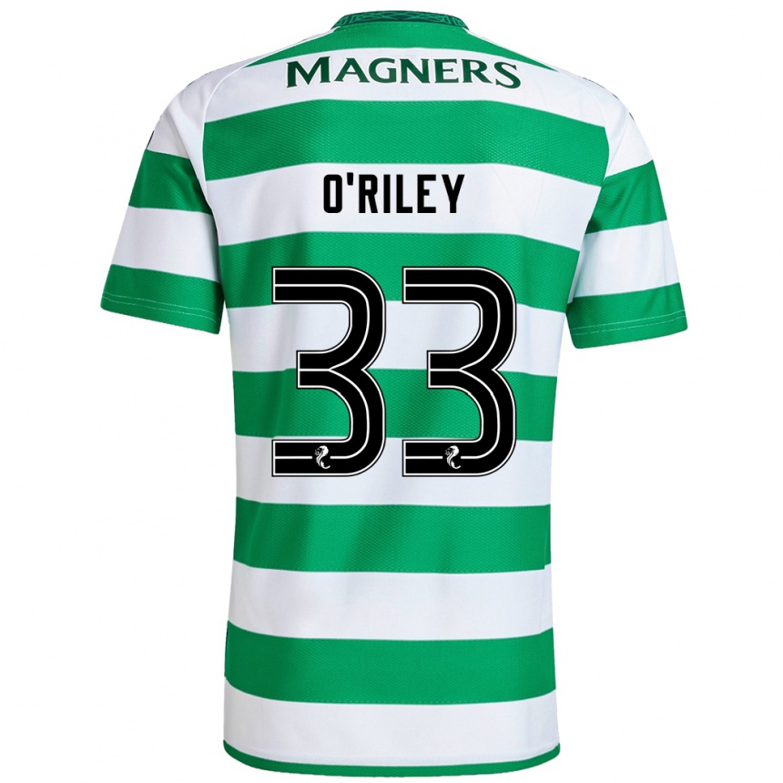 Niño Fútbol Camiseta Matt O'riley #33 Verde Blanco 1ª Equipación 2024/25 Argentina