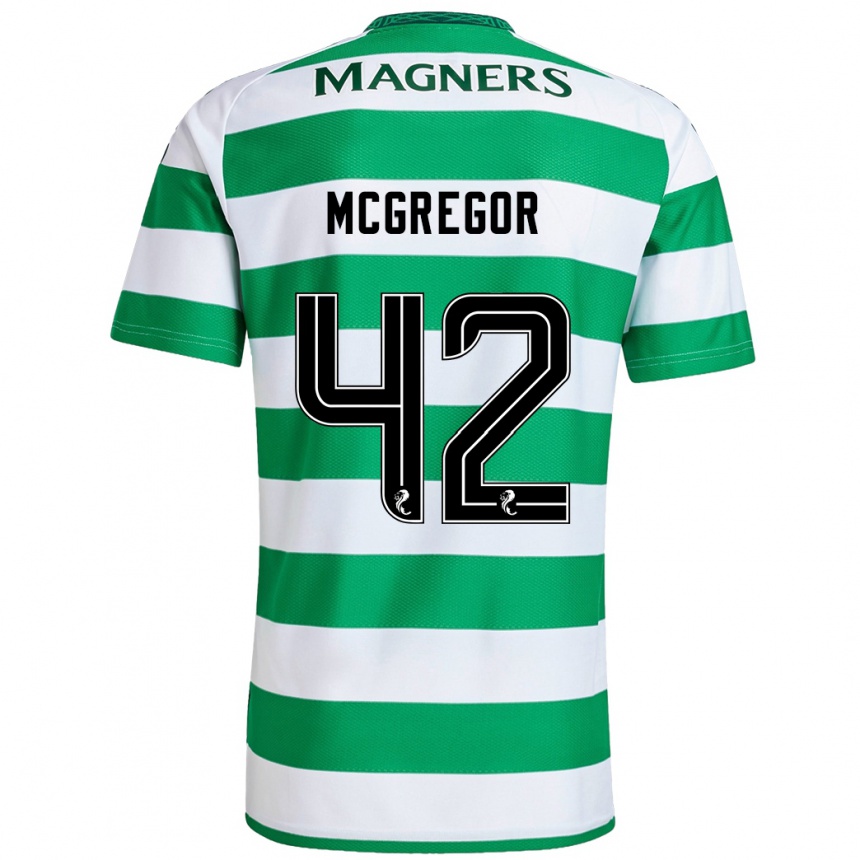 Niño Fútbol Camiseta Callum Mcgregor #42 Verde Blanco 1ª Equipación 2024/25 Argentina