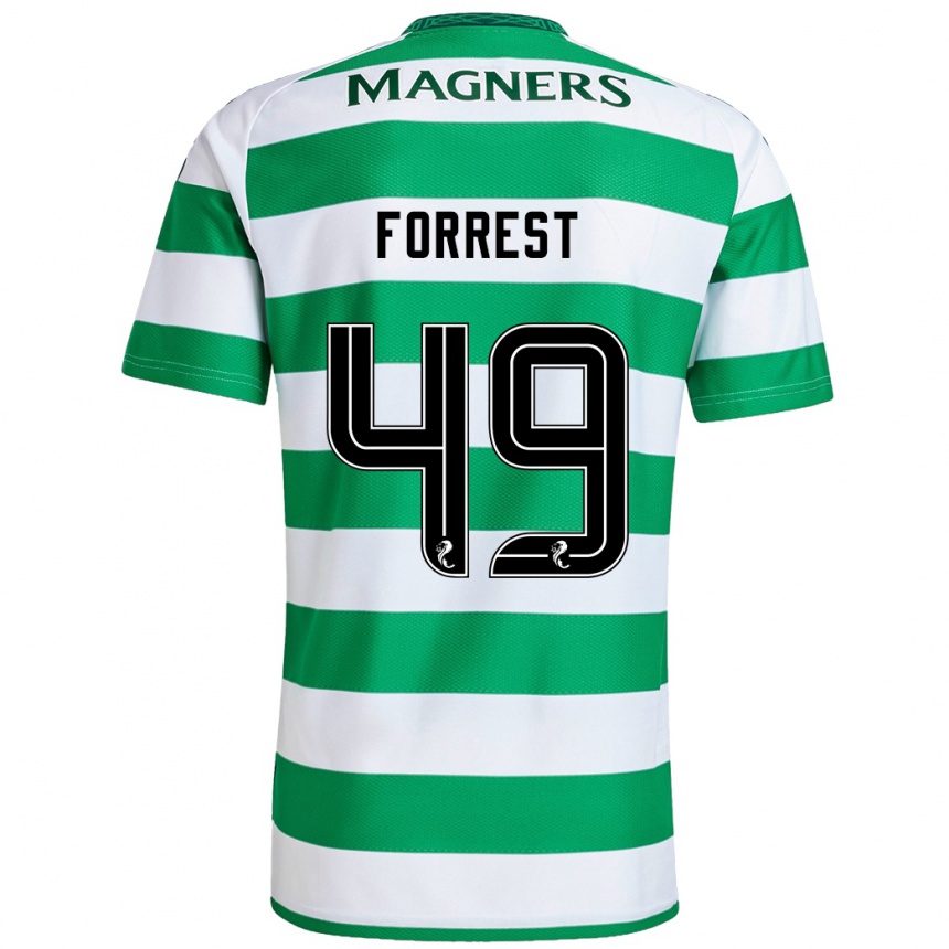 Niño Fútbol Camiseta James Forrest #49 Verde Blanco 1ª Equipación 2024/25 Argentina