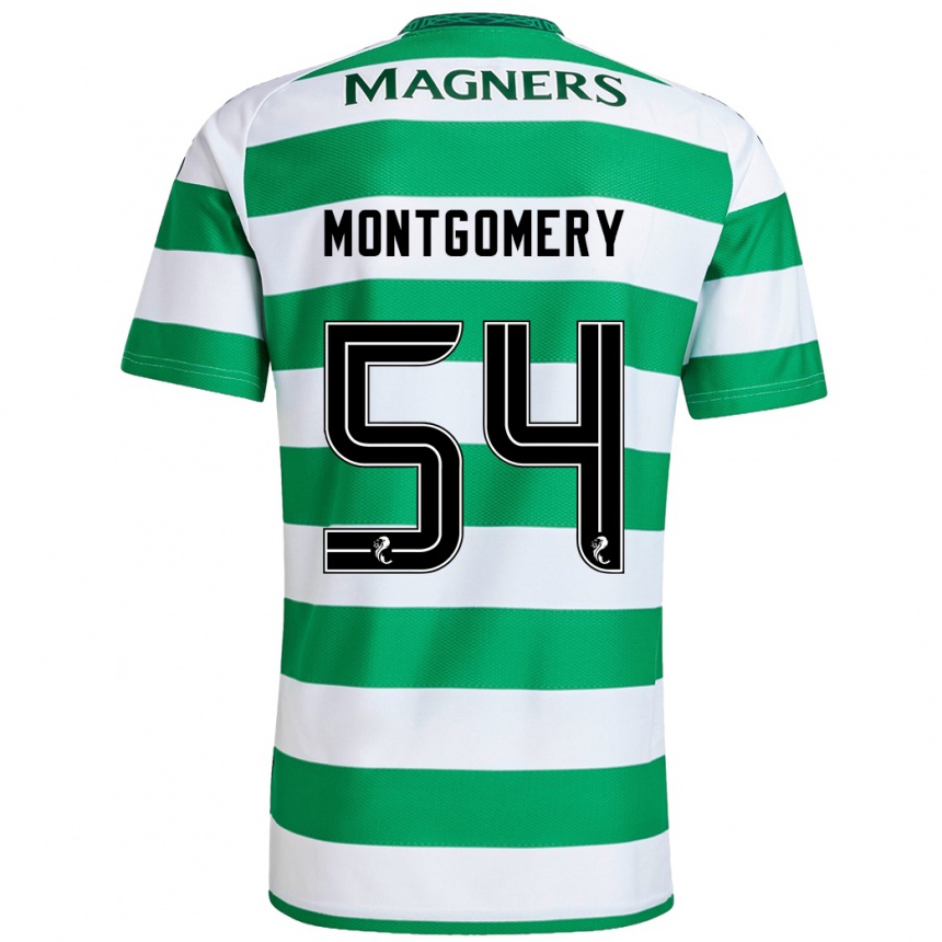 Niño Fútbol Camiseta Adam Montgomery #54 Verde Blanco 1ª Equipación 2024/25 Argentina