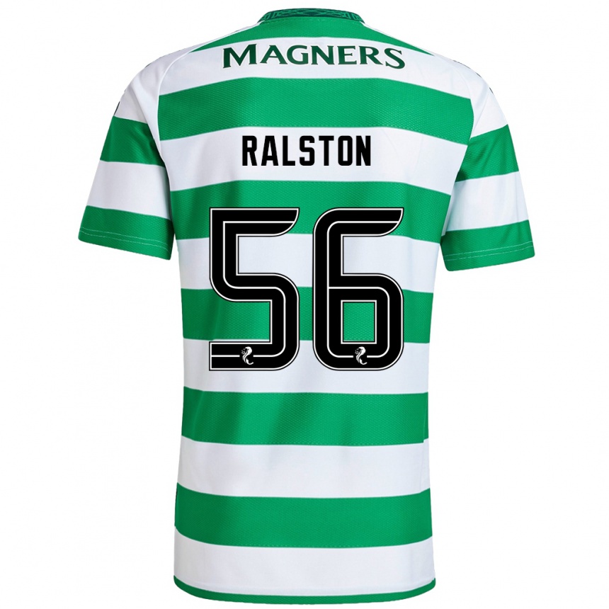 Niño Fútbol Camiseta Anthony Ralston #56 Verde Blanco 1ª Equipación 2024/25 Argentina